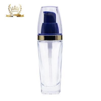 China Clear OEM Liquid Foundation Bottles Cosmetic Glass Packaging for sale
