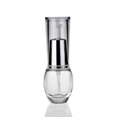 China Eco Friendly Silver  Cosmetic Lotion Packaging Glass Bottle Mist Spray Bottle F093 for sale