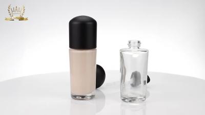 China 30ml Cosmetic Makeup Glass Lotion Bottle Liquid Foundation Bottle With Pump for sale