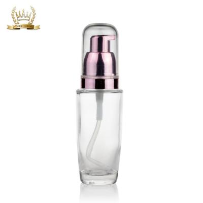 China Frosty OEM Foundation Pump Bottle MSDS Certification Cosmetic Glass Bottles for sale