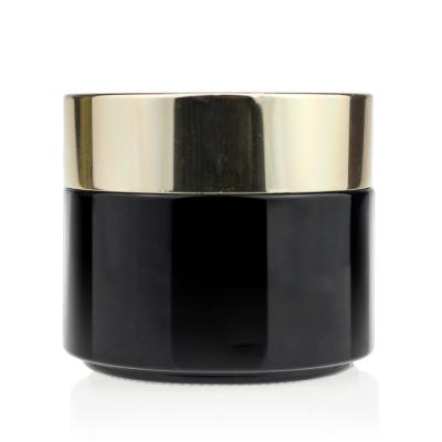 China Waterproof Recycled 100g Black Glass Cosmetic Jars Custom Printed Private for sale
