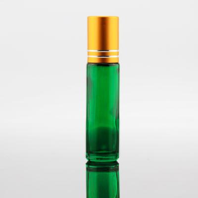 China Spray Color 10g Glass Roll On Bottles 15mm Neck With Gold Aluminum Cap for sale
