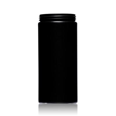 China 261ml HDPE Plastic Jar Containers Black Empty Round Shape For Cream for sale