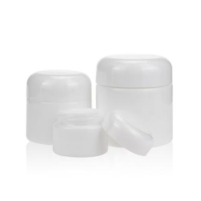 China 15g 50g 100g Opal Glass Bottle Cosmetic Packaging White Ceramic Bottle for sale