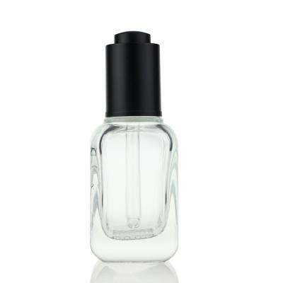 China Wholesale 50ml Dropper Bottle Cosmetic Serum Dropper Glass Bottle Square Glass Cosmetics Bottles S045 for sale