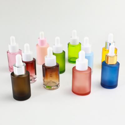 China 30ml Frosted Glass Serum Dropper Bottles Essential Oil Face Cream Packaging for sale