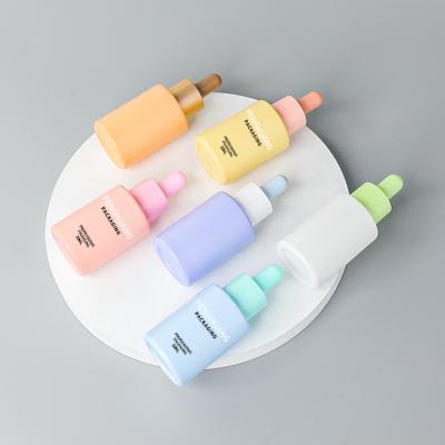 China 30ml 20ml Paint Color Essential Oil Dropper Bottles Glass Serum Bottles for sale
