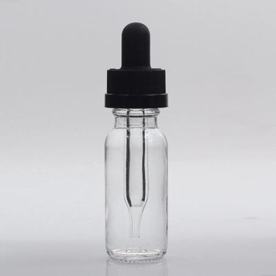 China 15ml Boston Glass Bottles Clear Round Color Logo Customized For Massage Oil for sale