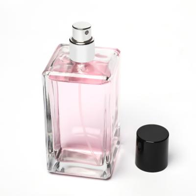 China Refillable Empty Spray Perfume Glass Bottle 30ml 50ml 100ml Square With Atomi for sale