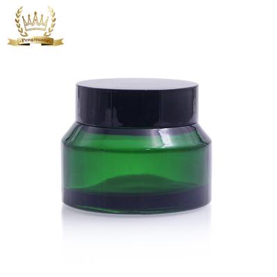 China Custom Cosmetic Set Slant Shoulder Glass Bottle Jar Cosmetic Packaging Container for sale