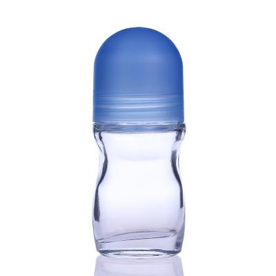 China Roller Bottle Glass 50ML Roll On Perfume Bottles for Essential Oils with PP Ball for sale