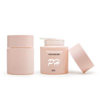Chine Pot de crème en verre cosmétique rose 30g 50g personnalisé bouche profonde à vendre