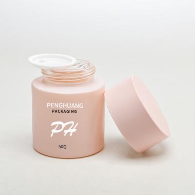 Chine Pot de crème en verre cosmétique rose 30g 50g personnalisé bouche profonde à vendre