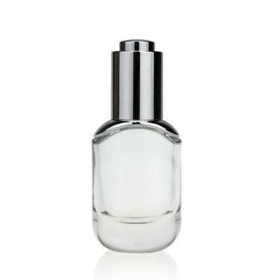 China Serum Essential Oil Round Glass Dropper Bottle With Childproof Cap Pop S055 for sale