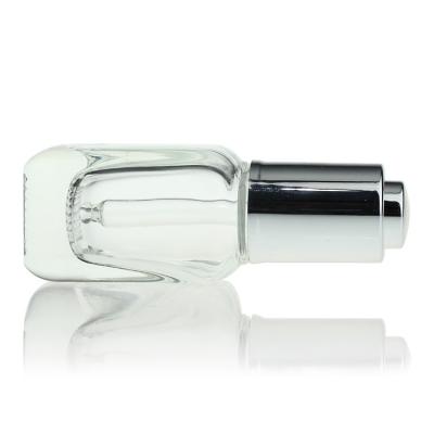 China Rectangle Square Serum Dropper Glass Bottle S028B Cosmetic Packaging 30ml for sale