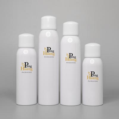 China Plastic PET Sunscreen Spray Bottle OEM White Airless Pump Cap 120ml 180ml 200ml for sale