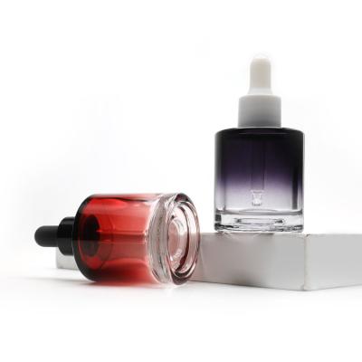 China Fat Round Serum Dropper Bottles 40ml Liquid Foundation Bottle Color Painted for sale