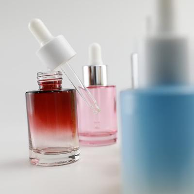 China Frosted Glass Serum Essential Oil Dropper Bottles 30ml For Face Cream Packaging for sale
