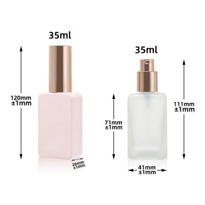 China Clear Frosted 30ml Empty Foundation Glass Bottle Cosmetic Packaging for sale