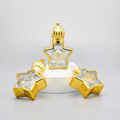 China Belleza que empaqueta a Mini Glass Roll On Bottles 12ml para el perfume que empaqueta brillar de oro en venta