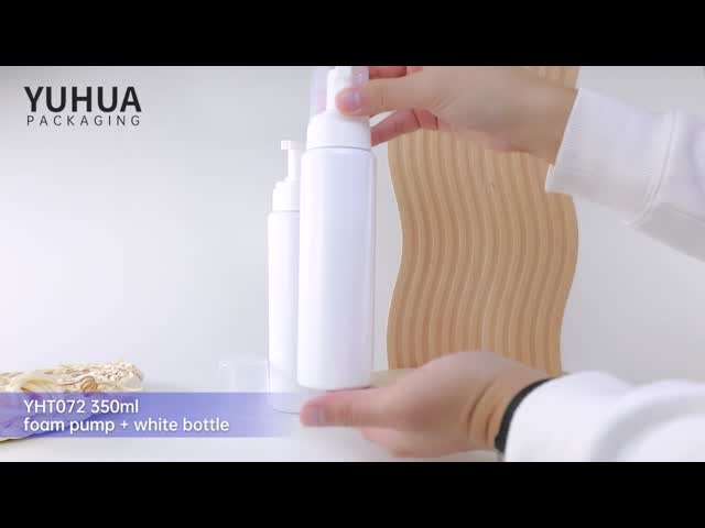 New design free samples 350ml foam pump plastic bottle white color customized color