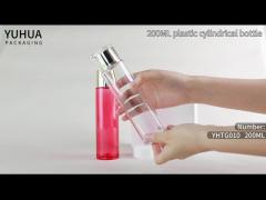 Custom Logo 200ml Plastic Cosmetic Bottles With Screw Cap Silk Screen