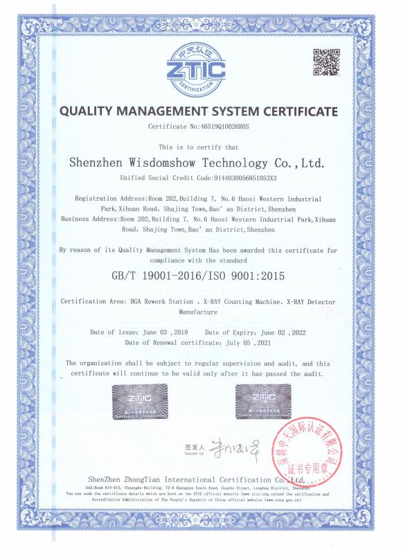 ISO - Shenzhen Wisdomshow Technology Co.,ltd