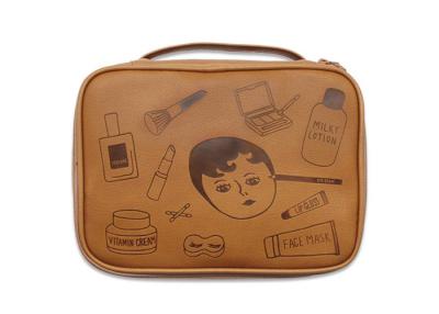 China Fashionable Printed Travel Cosmetic Bags Colorful With Multiple Pockets for sale