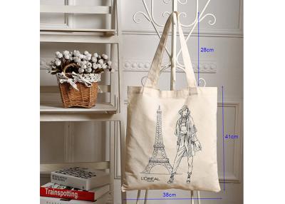 China Cotton Shopping Canvas Bag Heavy Duty Simple Style With Large Capacity for sale