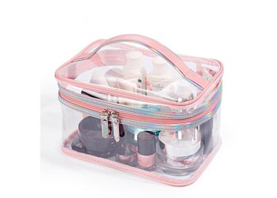 China Easy Carrying Clear Cosmetic Bags For Travel Fashionable Design OEM Service for sale
