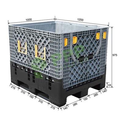 중국 Heavy Duty Plastic Folding Large Container 1200x1000x975mm For Automotive Factory 판매용