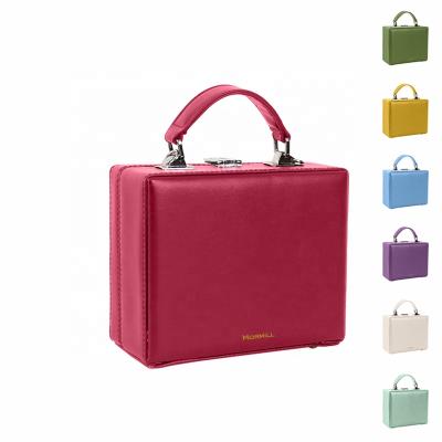 China 2022 High Quality Fashionable Luxury Unique Box Shape PU Leather Shoulder Crossbody Bags With Logo Custom for sale