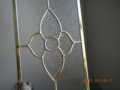 China Figured Glass Panels For Kitchen Cabinets , Beveled / Flat Edge Glass For Cabinets for sale