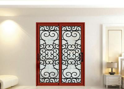 China Wrought Iron Security Doors Glass Agon Filled 22*64 inch Size Shaped Wrought Iron Exterior Doors for sale
