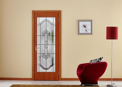 China Arctic Patterned Window Door Suit Decorative Frosted Glass Brass / Nickel / Patina Available for sale