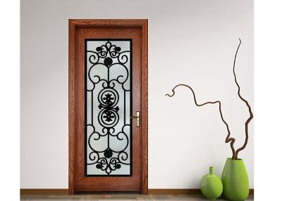 China Advanced Custom Wrought Iron Entry Doors Iron Mosaic Glass Thickness 20-30 Mm for sale