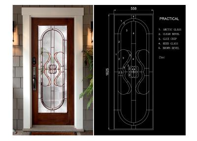 China Classical Thermal / Sound Insulation Door Art Glass Sheets With Black Chrome for sale