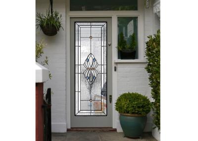 China Polished Wrought Iron Glass Double Entry Doors Firm Type Iron Mosaic Glass Thickness 30Mm for sale