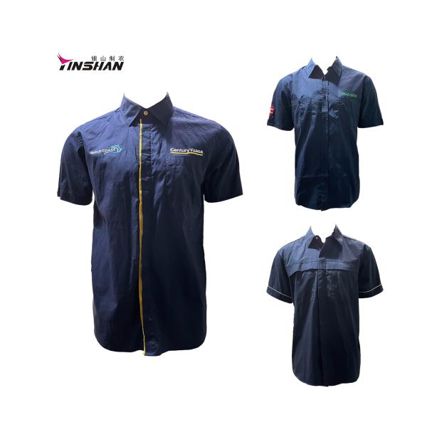 Quality Black Work Shirts Polyester Uniform Cotton Workwear with Generous Abrasion Resistance for sale