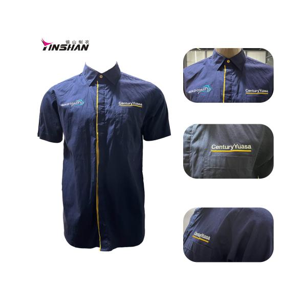 Quality Black Work Shirts Polyester Uniform Cotton Workwear with Generous Abrasion for sale