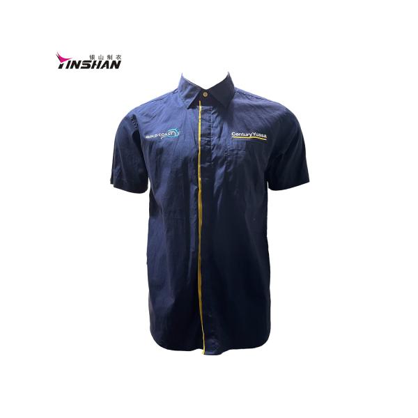 Quality Black Work Shirts Polyester Uniform Cotton Workwear with Generous Abrasion for sale