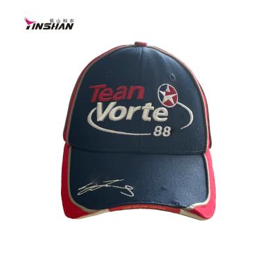 China Custom Embossed 6-Panel Baseball Cap for Men's Motor Racing Sports Hats 58cm Size for sale