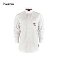 Quality Polyester Custom Teamwear Printed Cycling Long-sleeved Shirts in White for sale
