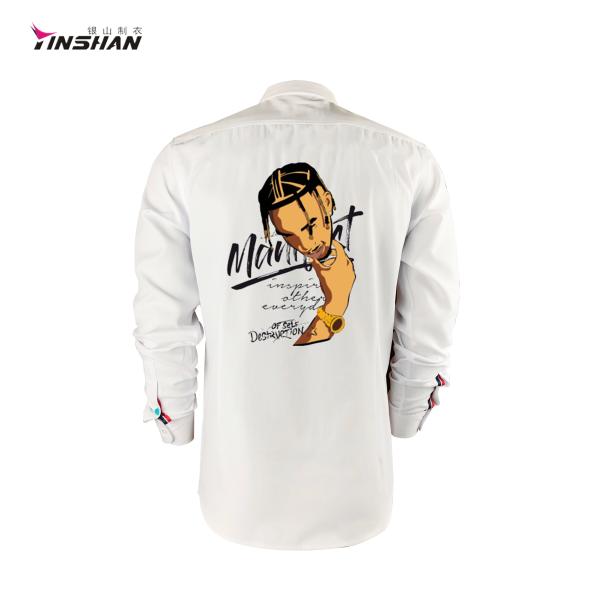 Quality Polyester Custom Teamwear Printed Cycling Long-sleeved Shirts in White for sale