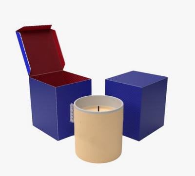 China Aseptic Custom Printed Candle Boxes Embossing Cardboard Packing SGS for sale