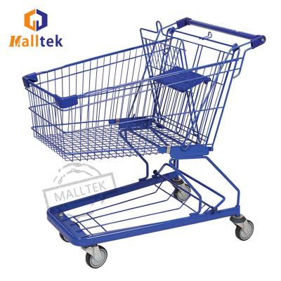 China 180l Asian-German Metal Supermarket Shopping Trolley Cart With Large Load for sale