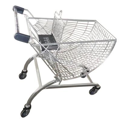 China Fan Shaped Metal Foldable Shopping Trolley Cart With Baby Seat en venta