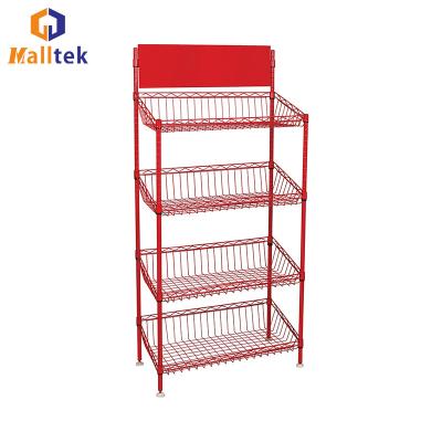 China 80kgs 1 - 4 Layer ODM Metal Wire Storage Shelves For Kitchen Supermarket for sale
