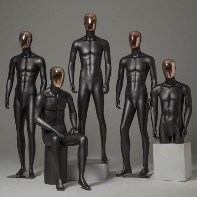 China Full Body Electroplated Face Model Male Fiberglass Mannequin With Head à venda