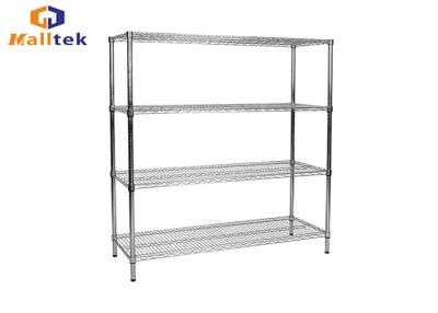 China Customized Color Chrome Wire Rack Shelving Easy To Assemble With Wheels for sale